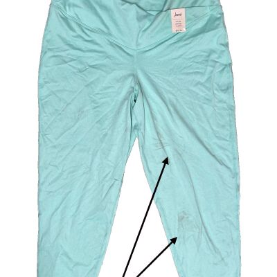 JENNI  Leggings Pants Mint Green High Rise Crossband 7/8 Length Size XXXL