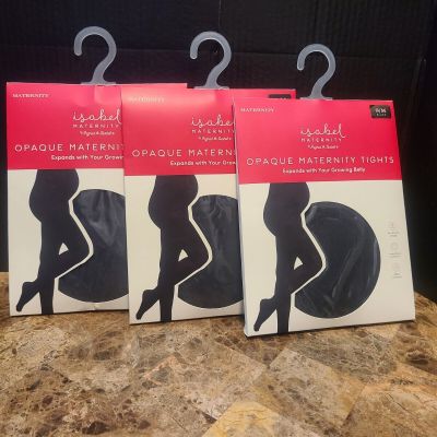 Women's Opaque Maternity Tights - Ingrid & Isabel Black Size (S/M) 3 Pack