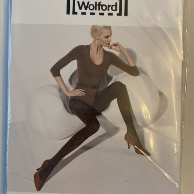 Wolford ELENA Sz S Tights Stockings Caviar Black New NIP Small 14431
