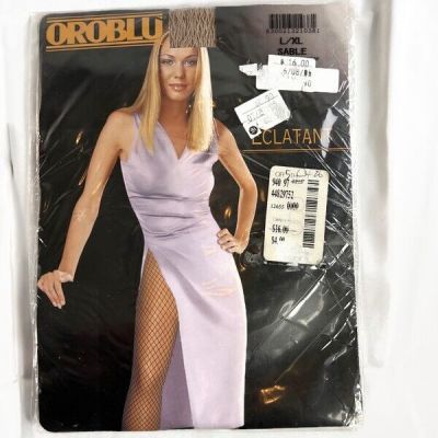 Oroblu  Fishnet Tights Stockings Sable Beige Large XLNOS
