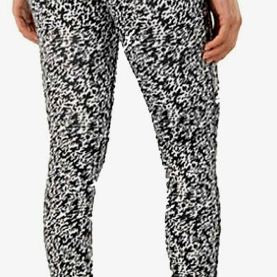 NIKE DRI FIT CROP SZ S SMALL BLACK WHITE CAPRI LEGGINGS RUNNING YOGA EXERCISE