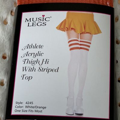 New Athletic Striped Thigh High Stockings - Music Legs 4245