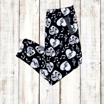 Women’s Capri Leggings Depot Music Print Plus Size 3X-4X NWT Stretchy High Waist