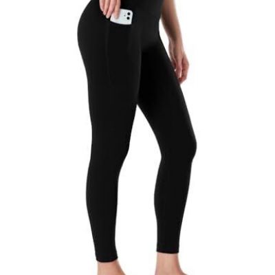 /Yoga Pro 7/8 Leggings with Side Pockets for Women, Medium Workout Pro Black
