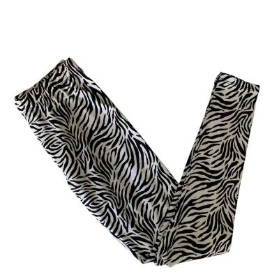 NWOT No Boundaries Leggings Cotton Stretch Zebra Print Black White Juniors S 3-5