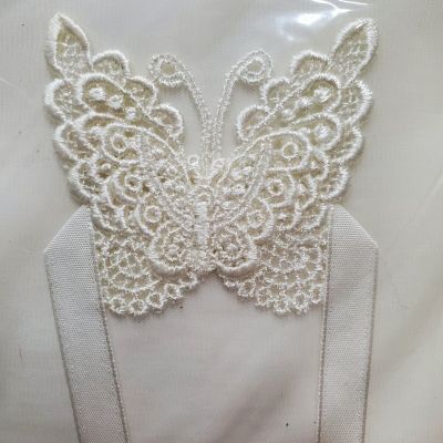VTG White Lace White Pantyhose Large Les Belles Jambes Wedding Nylon Stockings