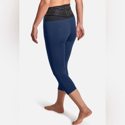 NWT Tommie Copper Plus Size Navy Adjustable Back Support Capri Leggings Size 3XL