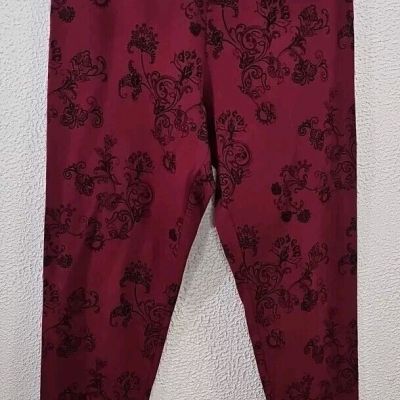 Simply Emma Basic Leggings Plus Size 1X Classic Casual Comfort Pink/Black
