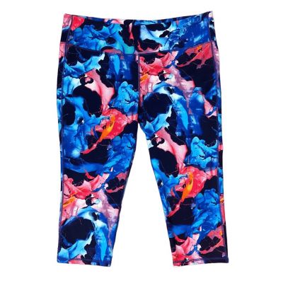 Athleta High Rise Superimpose Chaturanga Capri Leggings Abstract Print Size 1X