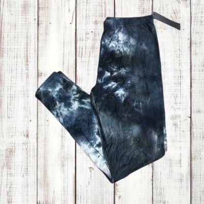 Women’s Leggings Tie Dye Plus Size 1X-2X Navy Blue Gray NWT Stretch Buttery Soft