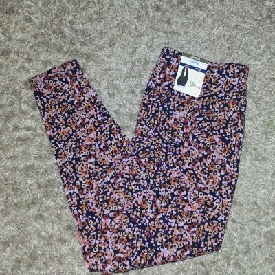 Terra & Sky  Women’s Size 0X (14W) Stretch Floral Leggings  NEW (Eb28)