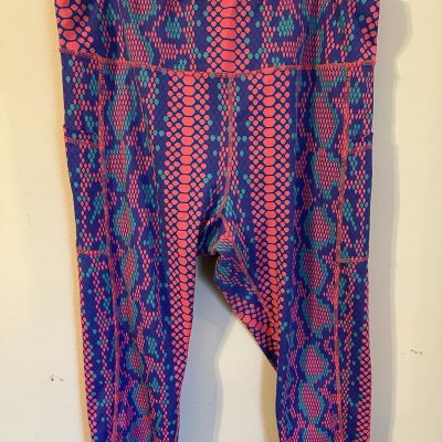 Miami Fitwear Leggings 2x Purple/pink Activewear Workout Yoga  Made In USA