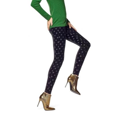 Hue Women's Black Burnout Dot Velvet Leggings Size XS 145797