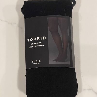 Torrid Control Top Black Microfiber Tight Plus Size 1/2 (14-20) - New!