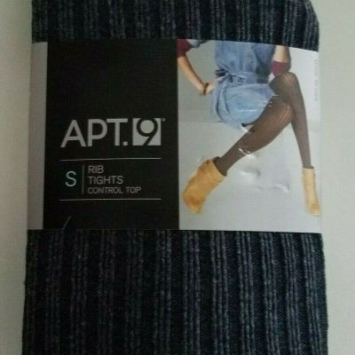 Womens Apt 9 Brand Charcoal Heather Rib Control Top Nylon Blend Tights Size S