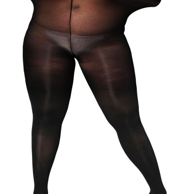 Oversize Plus Size Tights for Women Solid Color Soft Footed Black High Waist ...