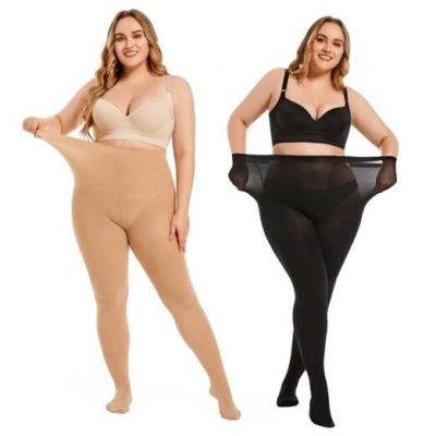 Plus Size Tights for Women 80D Soft Solid Color 4X-Large Plus Tall Multicolor