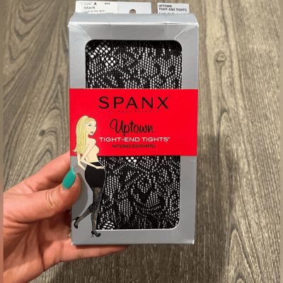 NWT Spanx Uptown Tight-End Tights High Thigh Look At Me Lace Black Size A