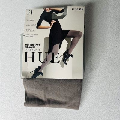 NWT Hue Microfiber Opaque Luxe Tights Size 1 Seal Gray 1 Pair Pack