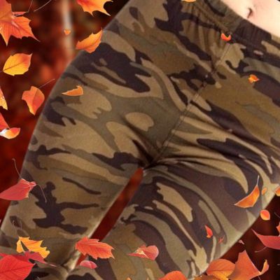 Green Camo Buttery Soft Leggings Size Plus Size