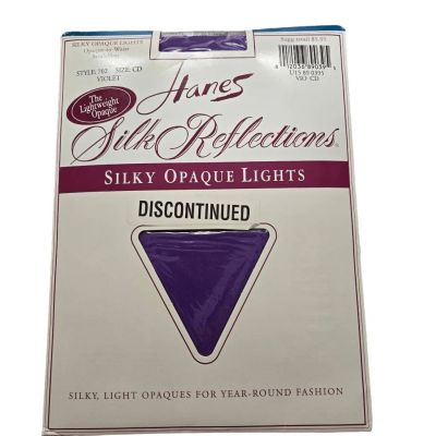Vintage Hanes Silk Reflections Violet Purple Tights Style 702 Size CD Discontinu