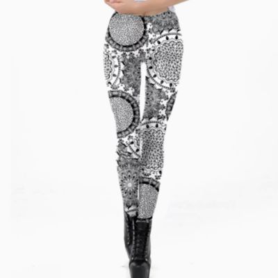 European And American Thin Leggings Women Wear Digital Printed Trousers