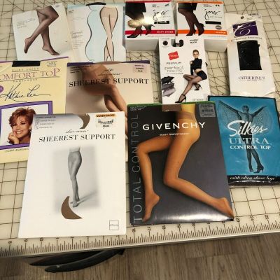 Lot of 11 Vintage New Stockings Various Makes Plus/Larg Sizes & Shades NWT #1