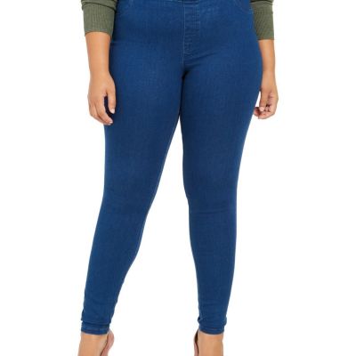 Hue Womens Plus Size Original Smooth Denim Leggings Color Blue Size 2X