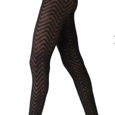 OROBLU Tights 60 Chevron In Black Sz S/M New
