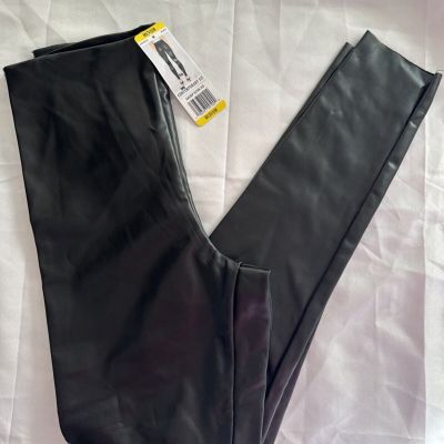 Joie Faux Leather Stretch Leggings Black Shiny Stretch Contemporary Fit Size M
