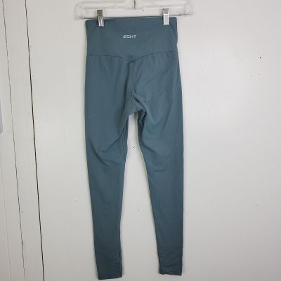 ECHT Leggings Womens S Workout Thick Waistband Blue Training Stretch Opaque