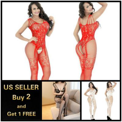 Lace Babydoll Lingerie Nightwear Sleepwear Bodysuit Body Fishnet Stocking C