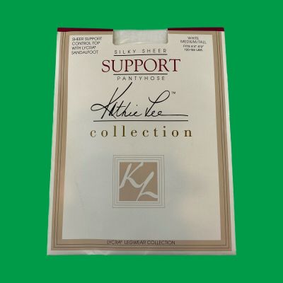 Vintage Pantyhose Kathie Lee Silky Sheer Support Control Top White Medium/Tall