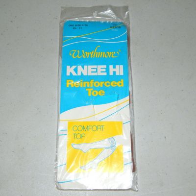 VTG Worthmore Walgreens Womens Beige Knee High Nylons 8 1/2-11 FREE SHIP! READ!