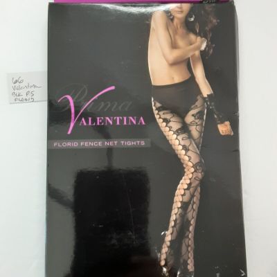 Valentina Florid Fence Net Tights Black PLUS SIZE.                          (66)