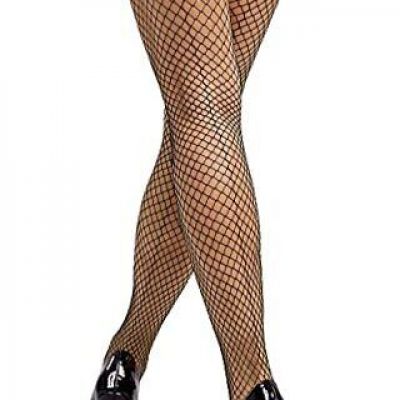 Seam Back Fishnet Thigh High Stockings Silicone Lace Medium-Large 1 Pair,black