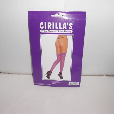 CIRILLA'S NEON PURPLE  FISHNET THIGH HIGH STOCKINGS- NYLON-NIP-LOT of *2*( 15C )