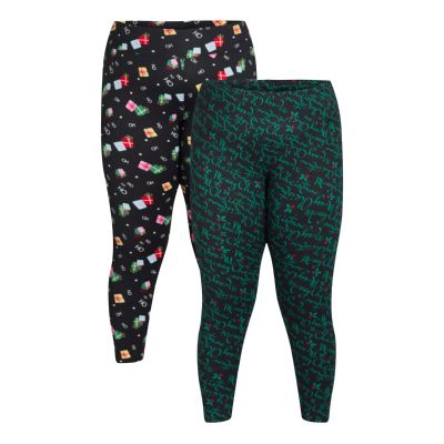 5X Christmas Women’s Plus Size Leggings from Holiday Time 2-Pack NWT