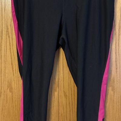 Xersion Womens Leggings Black Hot Pink Size XL Exercise Yoga Activewear