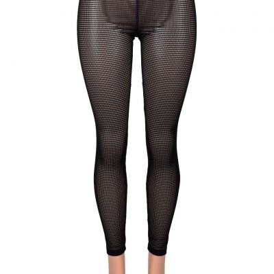 Sheer Black Grid Mesh Leggings XS to 2XL 3XL plus size see through nylon lycra
