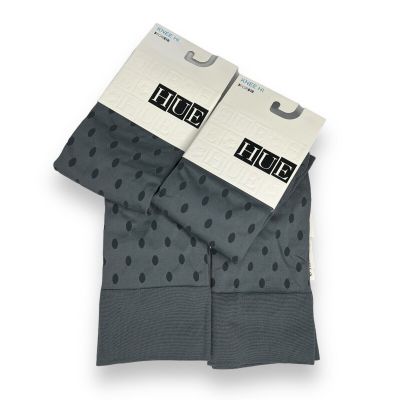 Hue Gray Black Sheer Dot Opaque Knee Hi Socks One Size Fits Most Thunder 4 Pair