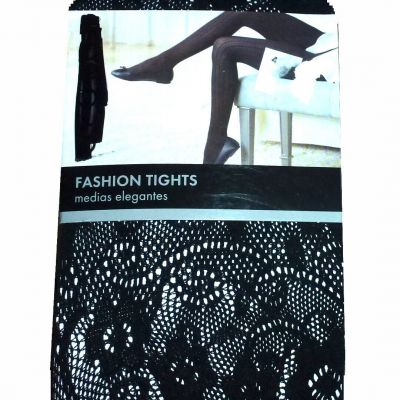 George fashion lace tights black size 2