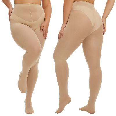 Plus Size Tights for Women 70D Queen Size TightsPack of 2Nude?4X-Large