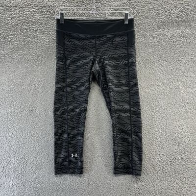 Under Armour Leggings Womens Size Medium Black & Gray Heat Gear Cropped Leggings