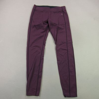 Smartwool Leggings Womens Small Tapered Leg Stretch Lightweight Workout Burgundy