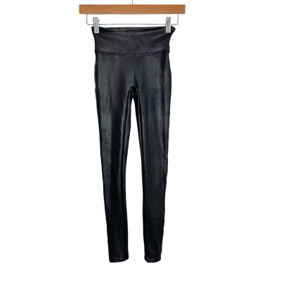 Spanx Womens Faux Leather Leggings Size XS  Black Slimming