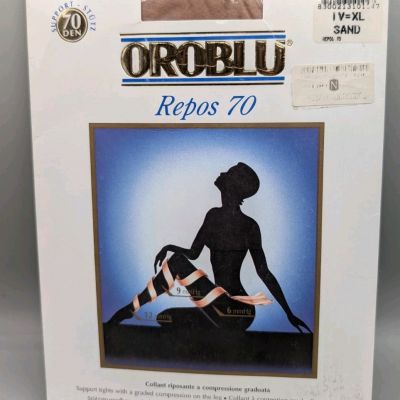 Support Tights 2 Pair Sand Graduated Compression Oroblu Repos 70 Italy XL