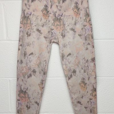Breezies Leggings Large Smoothing Seamless 3/4 Cropped Lilac Pink A463927