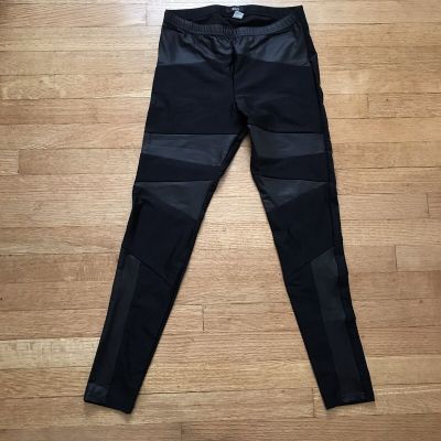BDG Urban Outfitters Black Faux Leather panel Leggings indie sleaze LR05L29 Med