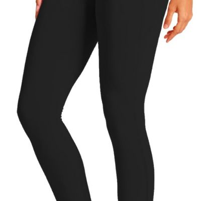 Black Leggings with Pockets for Women, Tummy Control High Waisted Workout Gym Yo
